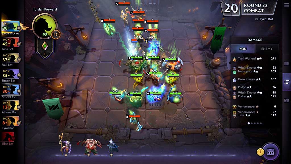 راهنمای بازی Dota Underlords | المان ها و مکانیزم های پایه ای