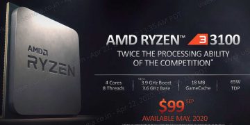 پردازنده AMD Ryzen 3100 تا ۴.۶ گیگاهرتز در هر هسته اورکلاک می‌شود