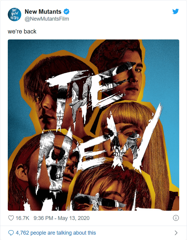 توئیت حساب رسمی فیلم و نمایش پوستر جدید The New Mutant