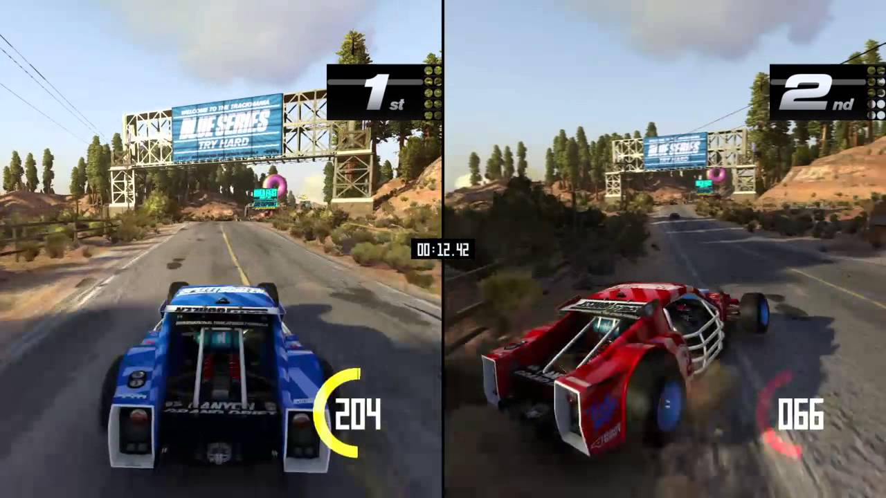 Гонки на 2 экрана на пк. Trackmania Turbo Split Screen. Гонки Split Screen PLAYSTATION 4. Trackmania 2 Split Screen PC. Dirt 4 сплит скрин.