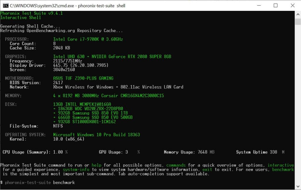 بنچمارک openbenchmark