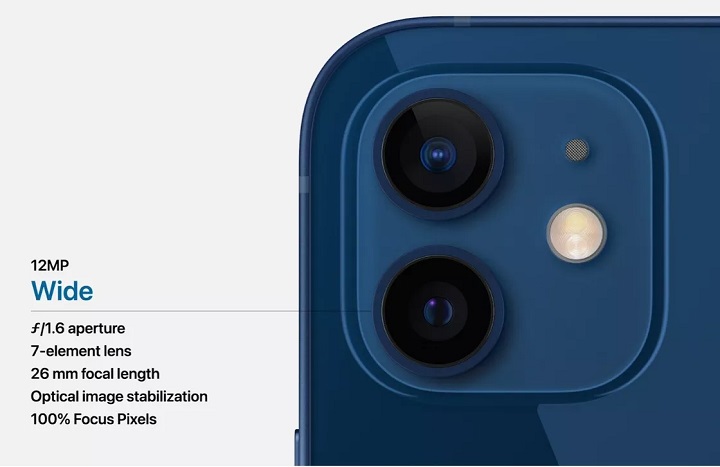 تصویری از دوربین گوشی iPhone 12